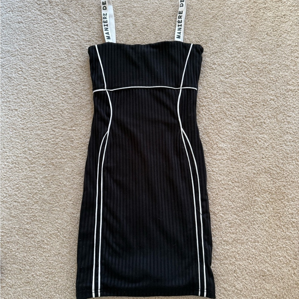 Black and White Maniere De Voir Bodycon Dress